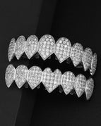picture of heart-shaped pointed silver upper and lower teeth