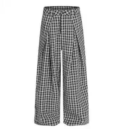TALKLESSFASHION 3D-Plaid Modular Executive Slacks
