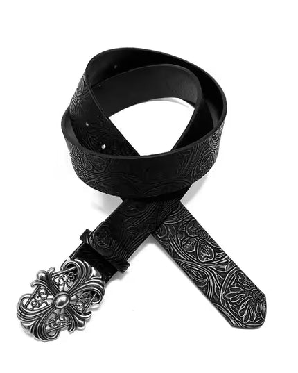 TALKLESSFASHION American Vintage Embossed Cross Belt
