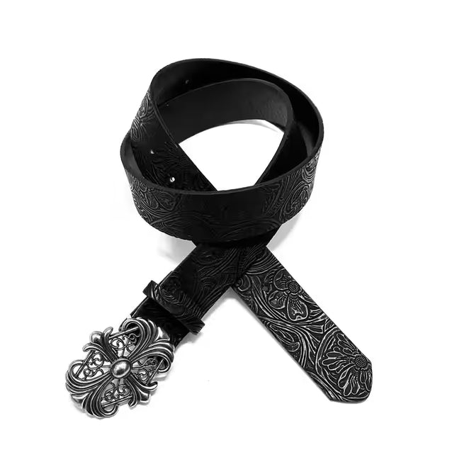 TALKLESSFASHION American Vintage Embossed Cross Belt