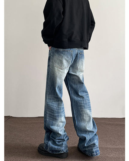 Mein Shop 0 American Retro Lightning Blue Straight Jeans