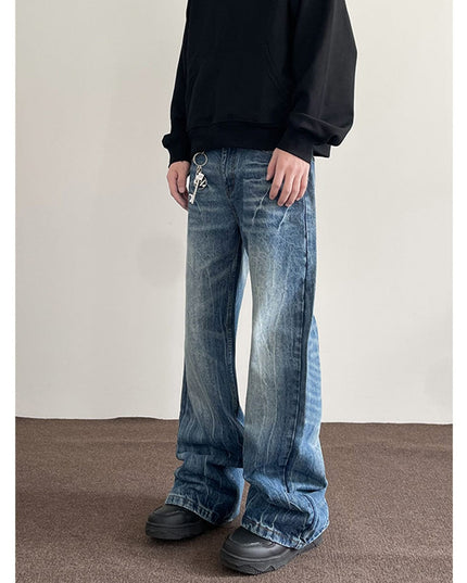 Mein Shop 0 American Retro Lightning Blue Straight Jeans
