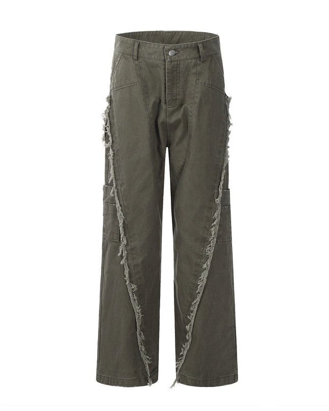 Mein Shop 0 Army Green / S American Retro Cleanfit Loose Heavy Industry Washed And Worn Overalls
