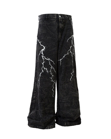 Mein Shop 0 Black / M Thunderbolt Denim Straight Jeans—8733