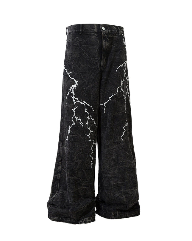 Mein Shop 0 Black / M Thunderbolt Denim Straight Jeans—8733