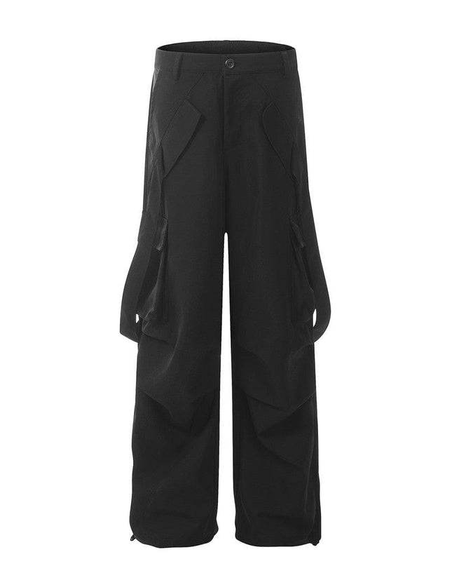 Mein Shop 0 Black / S Overalls Men's Ribbon Pocket Design Pleated