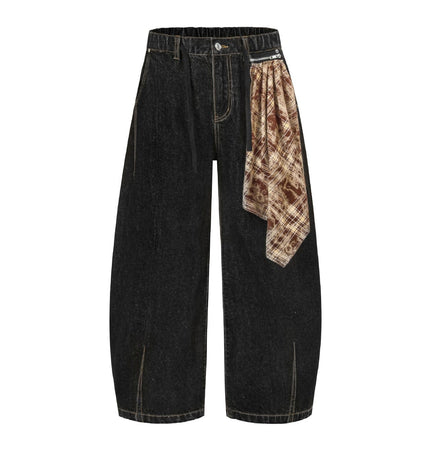 Mein Shop 0 Black / S Retro Street Simple Loose Machete Denim Jeans —2774
