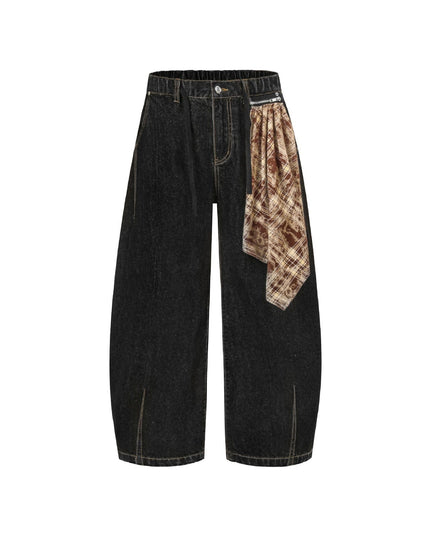 Mein Shop 0 Black / S Retro Street Simple Loose Machete Denim Jeans —2774