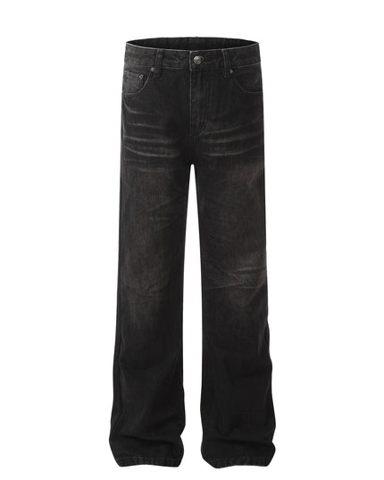 Mein Shop 0 Black / S Retro Washed Black Craft Straight Jeans—5339