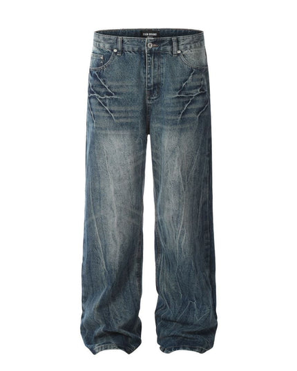 Mein Shop 0 Blue / S American Retro Lightning Blue Straight Jeans