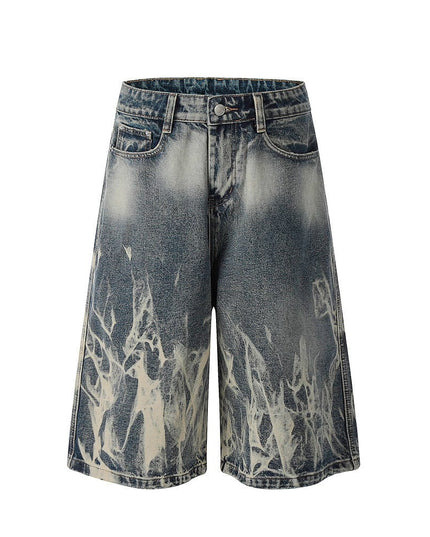 Mein Shop 0 Blue / S Punk Tie-dye Denim short—-8244
