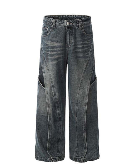 Mein Shop 0 Blue / S Retro Heavy Deconstruction Jeans--4452