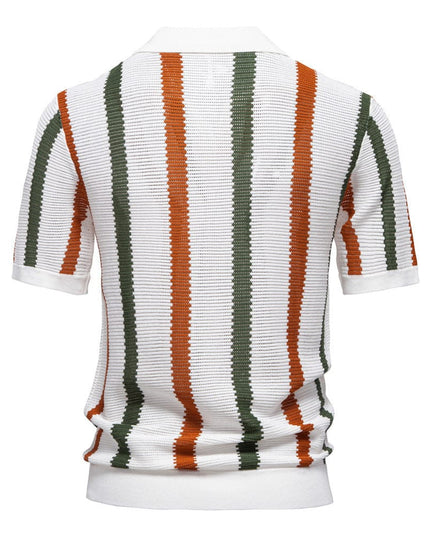 Mein Shop 0 Breathable Hollow Men's Short-sleeved Polo Shirt Sweater