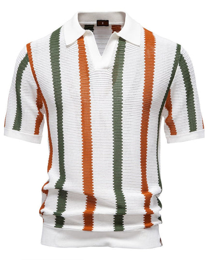 Mein Shop 0 Breathable Hollow Men's Short-sleeved Polo Shirt Sweater