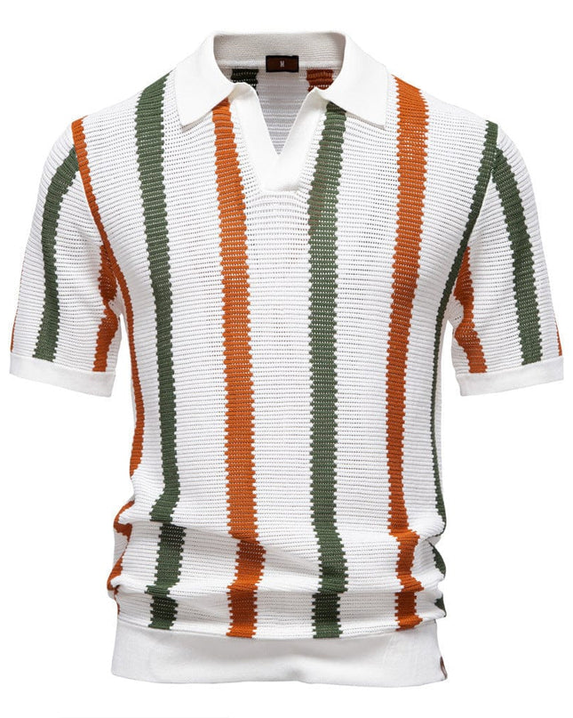 Mein Shop 0 Breathable Hollow Men's Short-sleeved Polo Shirt Sweater