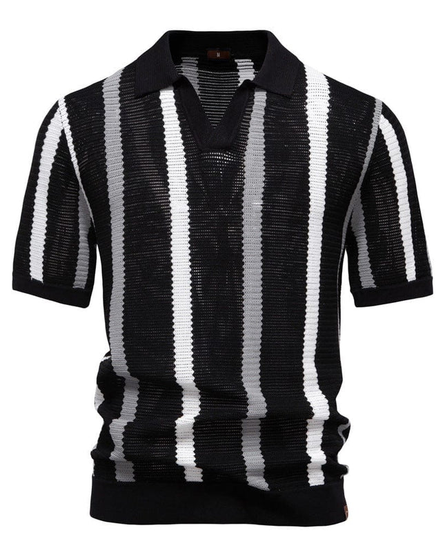 Mein Shop 0 Breathable Hollow Men's Short-sleeved Polo Shirt Sweater