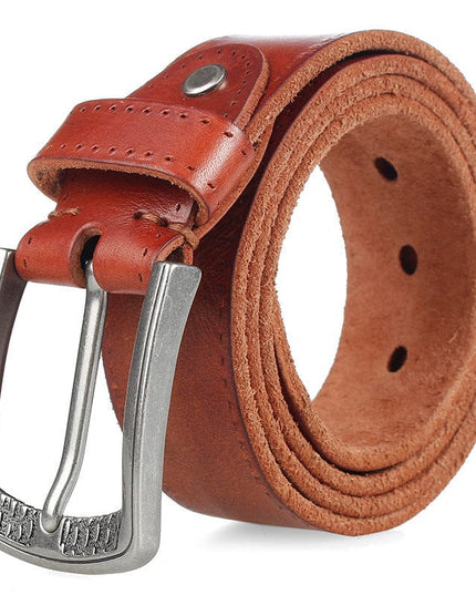 Mein Shop 0 Brown Red / 105cm Alloy Charm Leather Belt—-0898