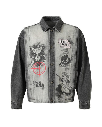Mein Shop 0 Dark Fun Abstract Printed Coat Jacket—7343