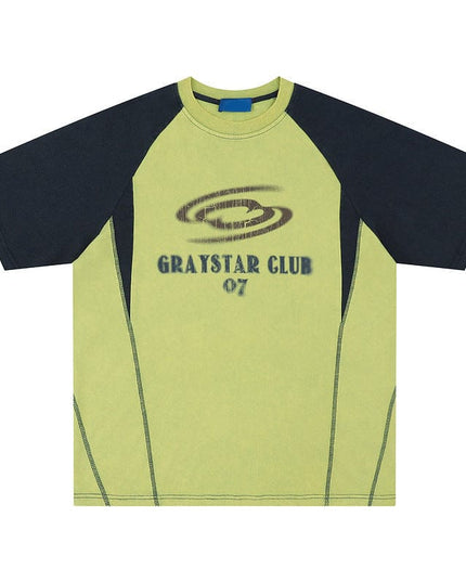 Mein Shop 0 Green / S Hip Hop Letter Print Raglan Sleeve T-shirt For Men