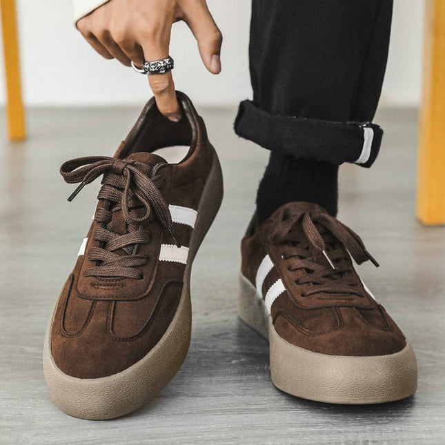 Mein Shop 0 Leather Platform Casual Brown Men's Shoes