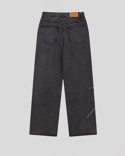 Mein Shop 0 Light Web Destrssed Loose Straight Jeans—9087