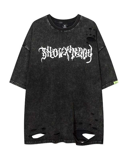Mein Shop 0 Men Trendy Brands Loose Dark Distressed Top