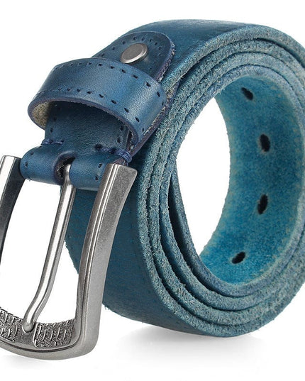 Mein Shop 0 Ocean Blue Sapphire / 105cm Alloy Charm Leather Belt—-0898