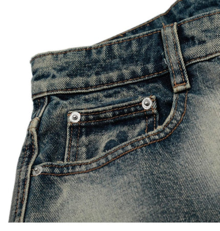 Mein Shop 0 Punk Tie-dye Denim short—-8244