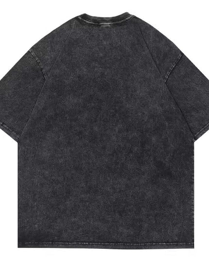 Mein Shop 0 Retro Cotton-padded Clothes T-shirt Street Hip Hop Casual Short Sleeve Men Clothing Top