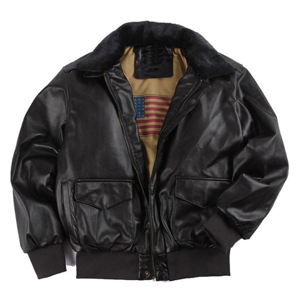 Retro Oversized Leather Coat—-7644