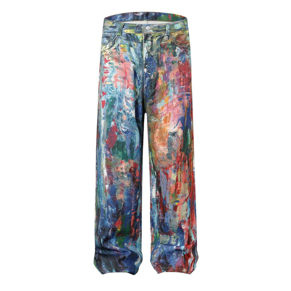 Retro Revival  water painted Jeans—5422