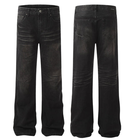 Mein Shop 0 Retro Washed Black Craft Straight Jeans—5339
