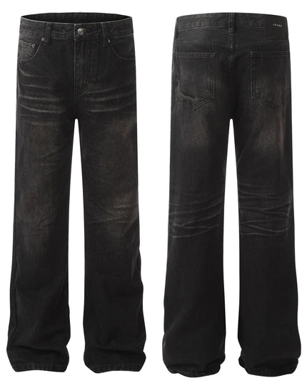 Mein Shop 0 Retro Washed Black Craft Straight Jeans—5339