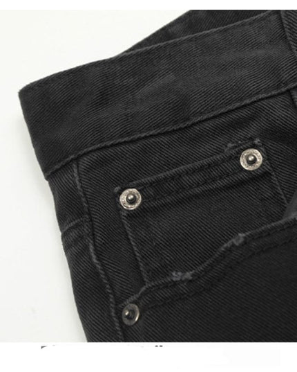 Mein Shop 0 Retro Washed Distressed Straight Jeans—9079