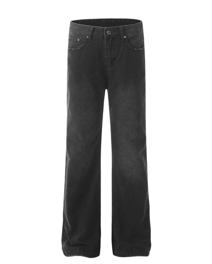 Mein Shop 0 Retro Washed Distressed Straight Jeans—9079