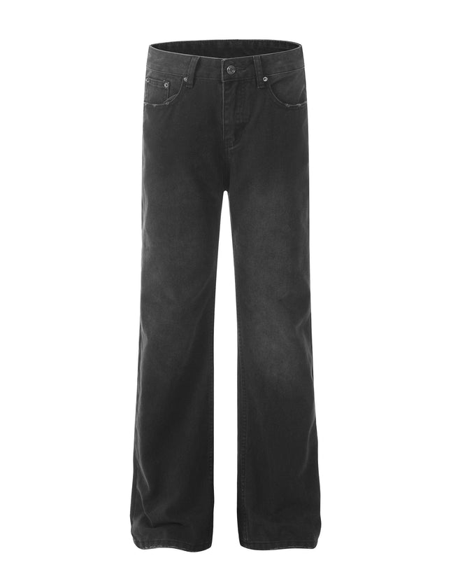 Mein Shop 0 Retro Washed Distressed Straight Jeans—9079