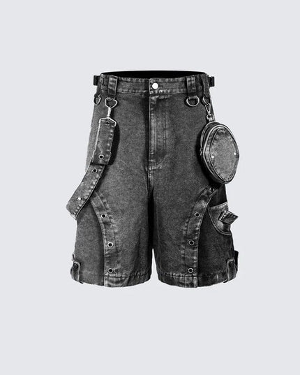 Mein Shop 0 S / Picture Color Retro High Street Washed High Waist Denim Shorts—7058