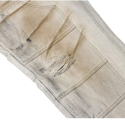 Mein Shop 0 Shabby Dirty Loose Hole Jeans—8739