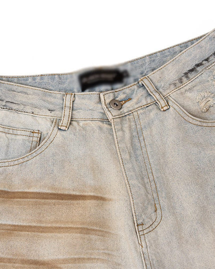 Mein Shop 0 Shabby Dirty Loose Hole Jeans—8739