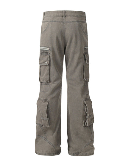 Mein Shop 0 Solid Color Casual Multi-pocket Cotton Overalls