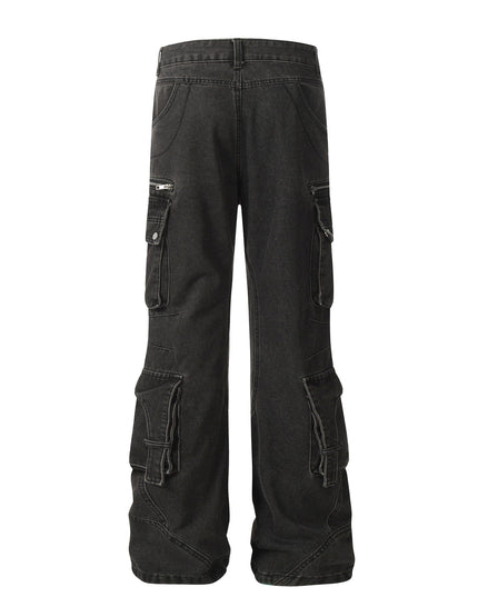 Mein Shop 0 Solid Color Casual Multi-pocket Cotton Overalls