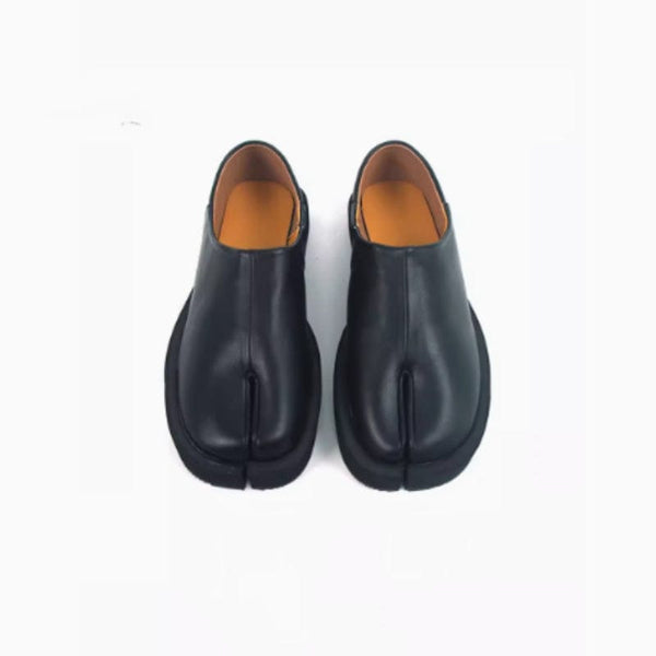 Velvet Hoof Luxe: Genuine Leather Split Toe Shoes—-4611