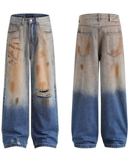 Mein Shop 0 Vintage Ripped Washed Straight Jeans—7498