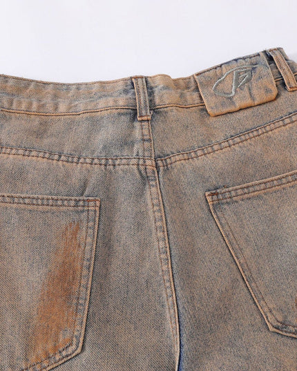 Mein Shop 0 Vintage Ripped Washed Straight Jeans—7498