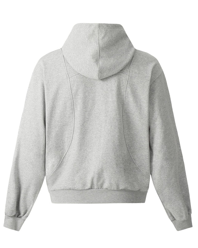 TALKLESSFASHION 0173 American high-end trend solid color neutral deconstructed coat design men's loose cardigan hooded sweatshirt