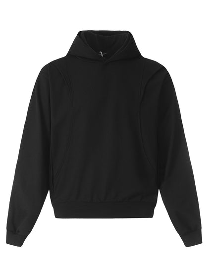 TALKLESSFASHION 0173 American high-end trend solid color neutral deconstructed coat design men's loose cardigan hooded sweatshirt
