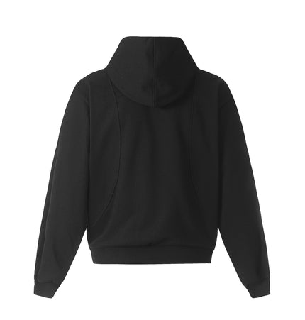 TALKLESSFASHION 0173 American high-end trend solid color neutral deconstructed coat design men's loose cardigan hooded sweatshirt
