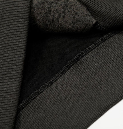 TALKLESSFASHION 0264 American retro trend high-end men's and women's heavy jacquard design men's zipper short and wide hooded sweatshirt
