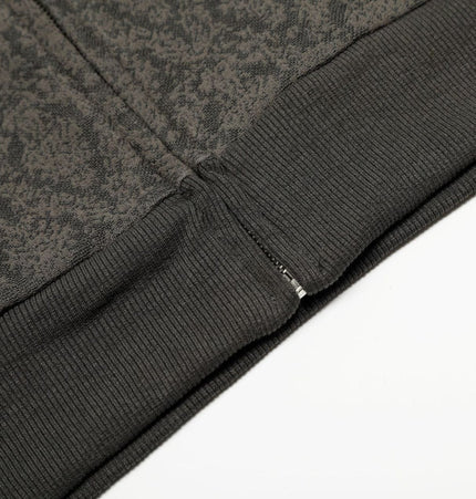 TALKLESSFASHION 0264 American retro trend high-end men's and women's heavy jacquard design men's zipper short and wide hooded sweatshirt
