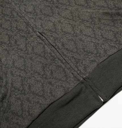 TALKLESSFASHION 0264 American retro trend high-end men's and women's heavy jacquard design men's zipper short and wide hooded sweatshirt